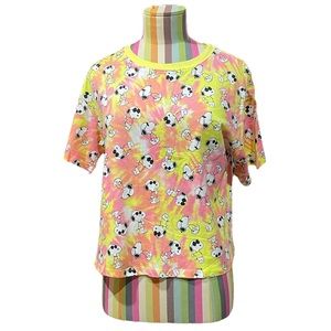 Peanuts Snoopy Graphic Print T-Shirt Cropped 0626